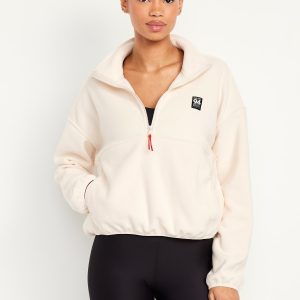 Oversized Performance Microfleece Cropped Half Zip