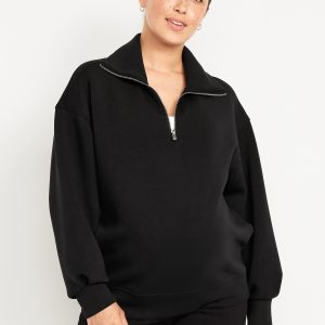 Maternity Bounce Fleece Half-Zip Pullover