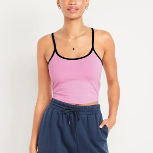 Tipped Jersey Cropped Brami Top