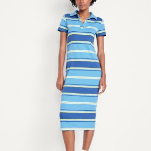 Short-Sleeve Polo Maxi Dress
