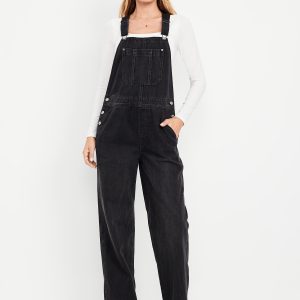 Baggy Wide-Leg Jean Overalls