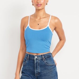 Tipped Jersey Cropped Brami Top