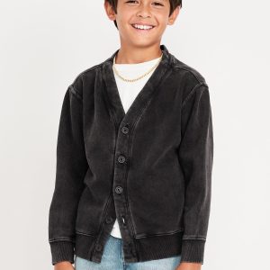 Loose Fleece Cardigan Sweater for Boys