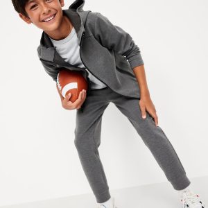 Dynamic Fleece Zip-Front Hoodie and Joggers Set for Boys