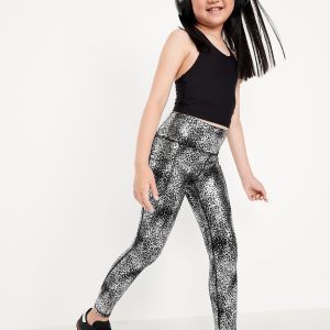 High-Waisted PowerSoft 7/8-Length Side-Pocket Leggings for Girls
