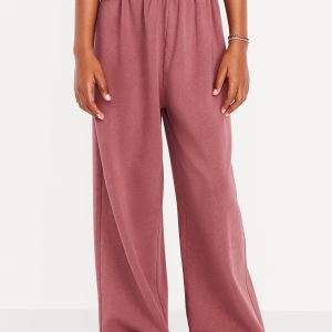 Baggy Fleece Straight-Leg Sweatpants for Girls