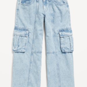 High-Waisted Super Baggy Wide-Leg Cargo Jeans for Girls