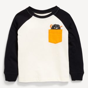 Long-Sleeve Pocket T-Shirt for Toddler Boys