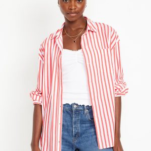 Oversized Button-Down Boyfriend Shirt