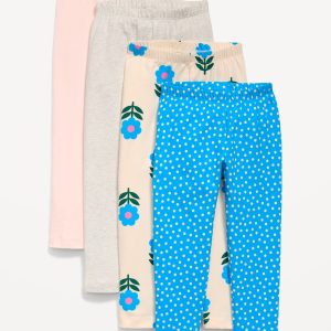 4-Pack Full-Length Jersey Leggings for Toddler Girls