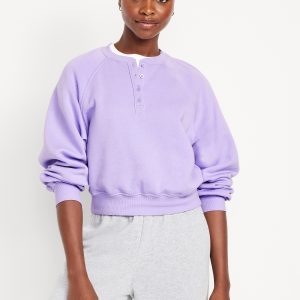 SoComfy Oversized Button-Front Sweatshirt