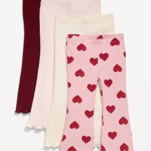 Ribbed Flare-Leg Leggings 4-Pack for Toddler Girls