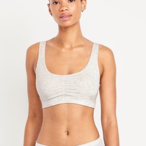 Ruched Cotton Bralette