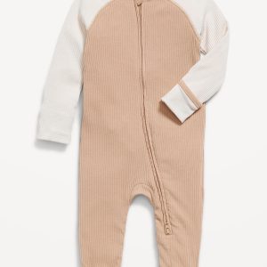 Ribbed 2-Way-Zip Sleep & Play Footed One-Piece for Baby