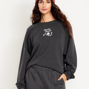 SoComfy Oversized Graphic Raglan Sweatshirt