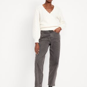 High-Waisted Barrel Ankle Jeans