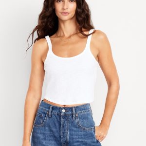 Cropped Pointelle Cami Top