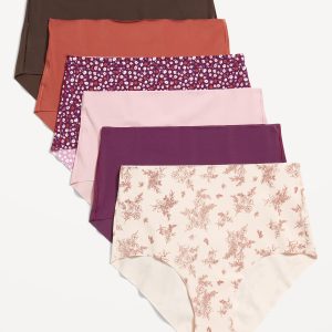 High-Waisted No-Show Brief Underwear 6-Pack