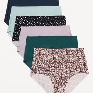 High-Waisted No-Show Brief Underwear 6-Pack