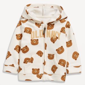 Printed Logo-Graphic Zip Hoodie for Baby