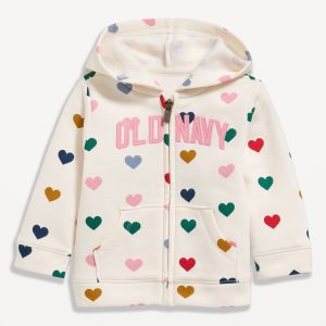 Printed Logo-Graphic Zip Hoodie for Baby
