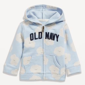 Printed Logo-Graphic Zip Hoodie for Baby