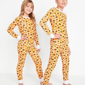 Gender-Neutral Snug-Fit Graphic Pajama Set for Kids