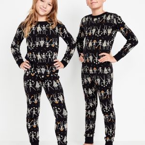Gender-Neutral Snug-Fit Graphic Pajama Set for Kids