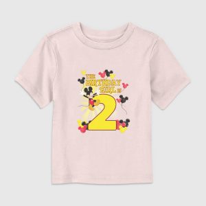 Disney Mickey Birthday Girl Is 2 Graphic T-Shirt for Toddler