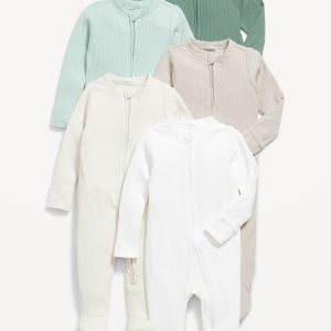 2-Way-Zip Sleep & Play Footed One-Piece 5-Pack for Baby