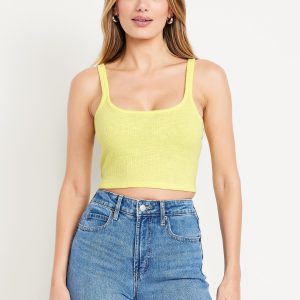 Cropped Pointelle Cami Top