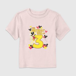 Disney Mickey Birthday Girl Is 3 Graphic T-Shirt for Toddler