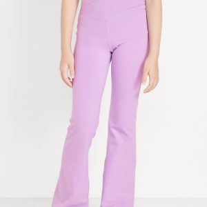 High-Waisted PowerChill Crossover Flared Leggings for Girls