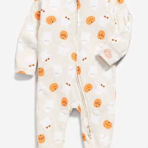 Printed 2-Way-Zip Sleep & Play Footed One-Piece for Baby