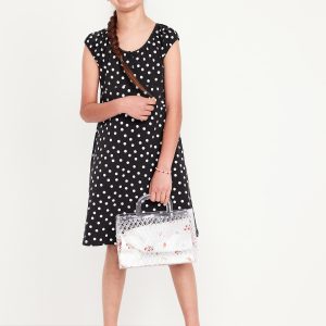 Printed Short-Sleeve Henley Dress for Girls