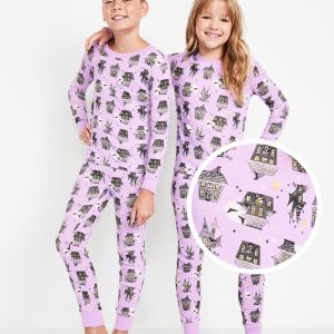 Gender-Neutral Snug-Fit Graphic Pajama Set for Kids